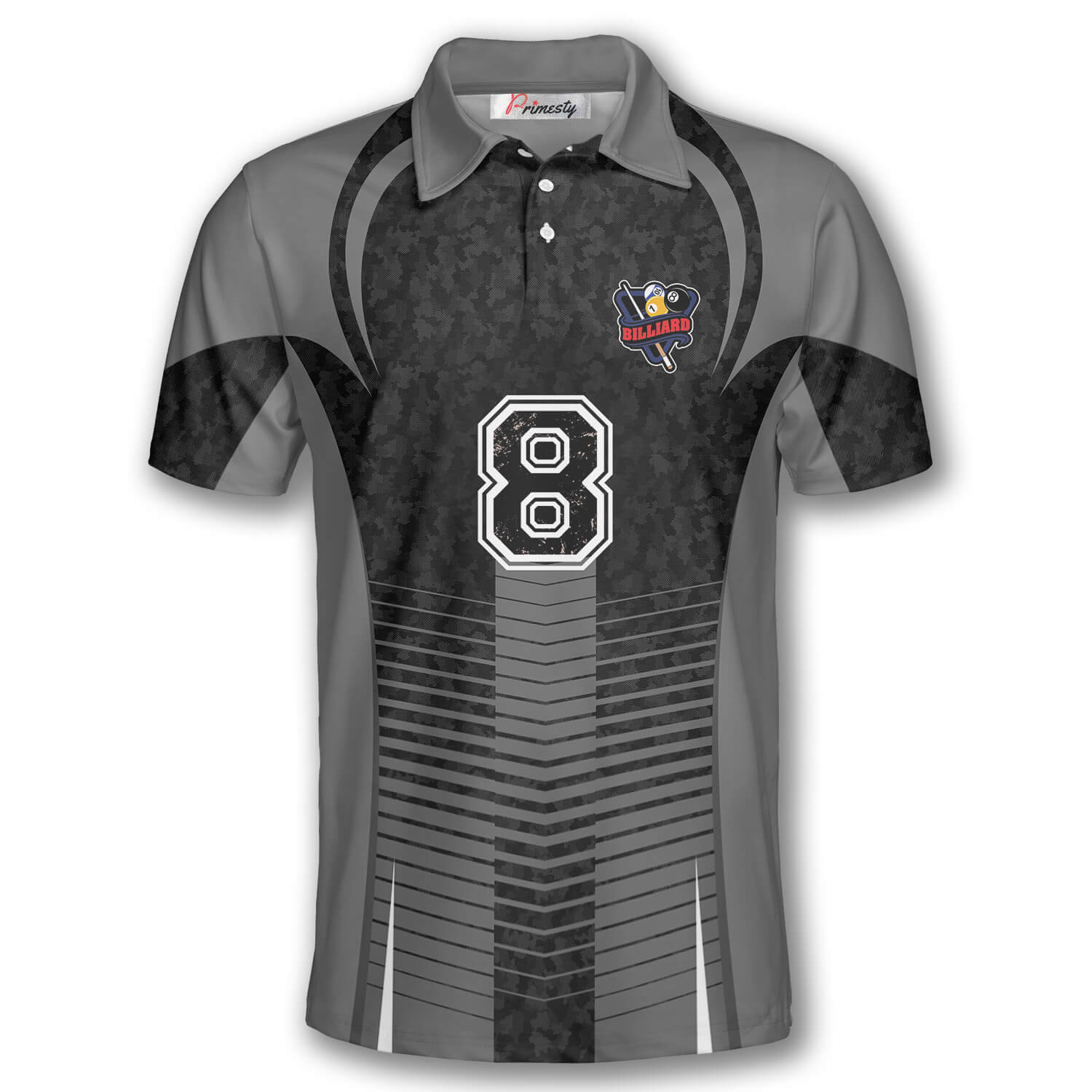 Black and Grey Billiard Shirts for Men Billiard Polo Shirt