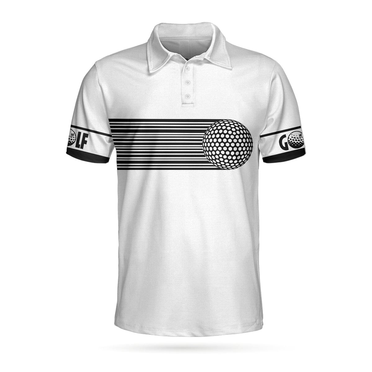 Black and White Stripes Barcode Golfing Polo Shirt Golfer Hard Swing Polo Shirt Best Golf Shirt For Men