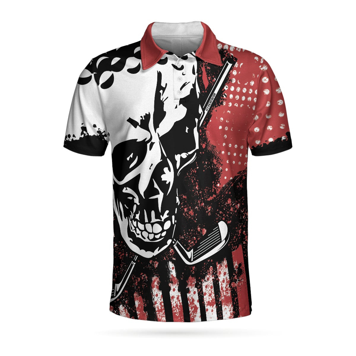 Blade Mens Golf Red Short Sleeve Golf Polo Shirt Skull Polo Shirt Best Golf Shirt For Men