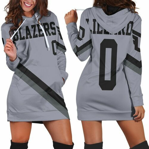 Blazers Damian Lillard Jersey Inspired Hoodie Dress Sweater Dress Sweatshirt Dress