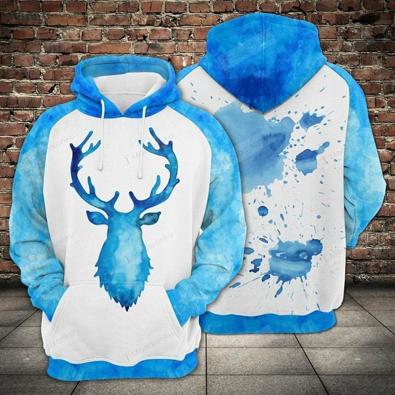 Blue Deer For Unisex 3d All Over Print Hoodie