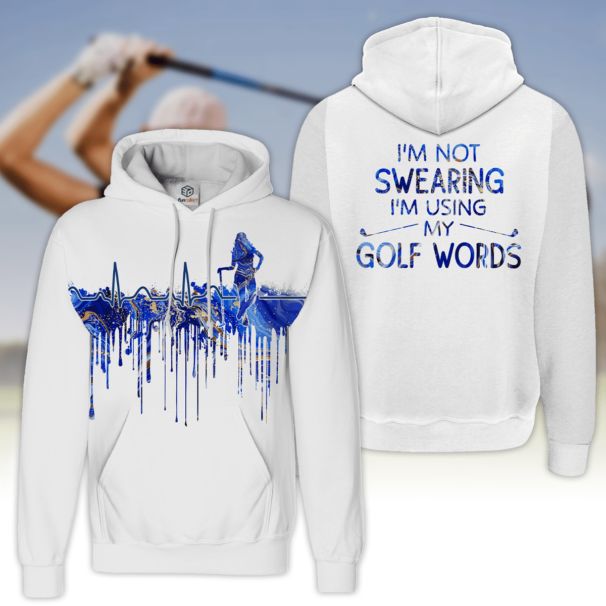 Blue Marble I am Not Sweating I Am Using My Golf Words Golfer Gift Hoodie Zipper Hoodie Shirt