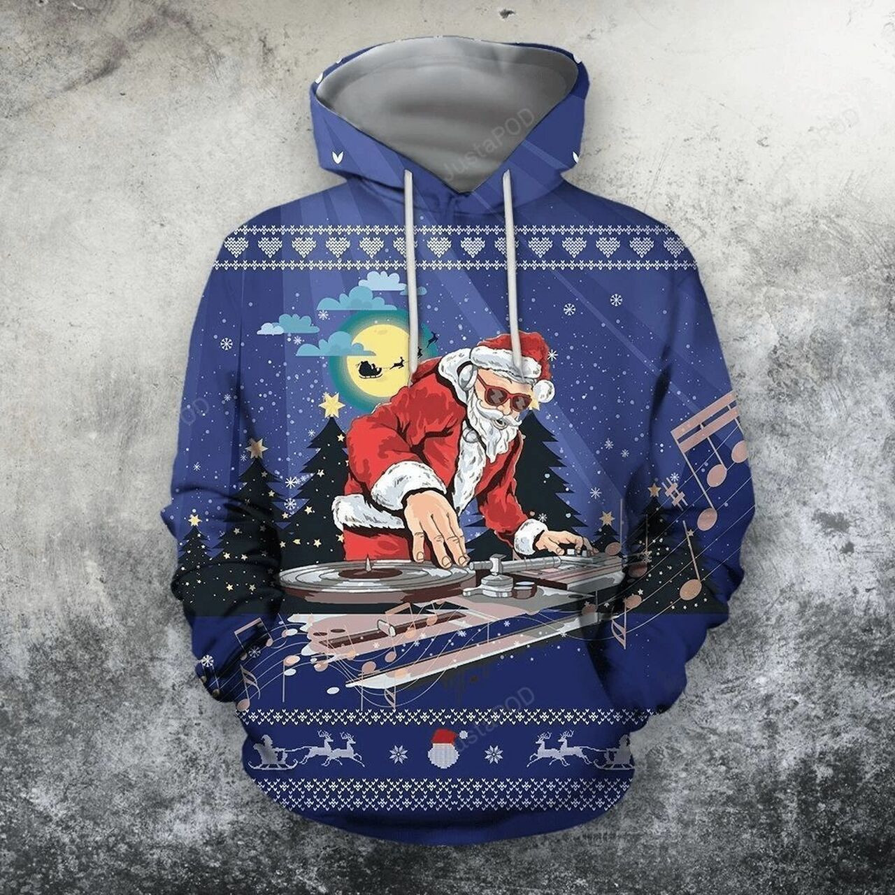 Blue Santa Claus 3d All Over Print Hoodie