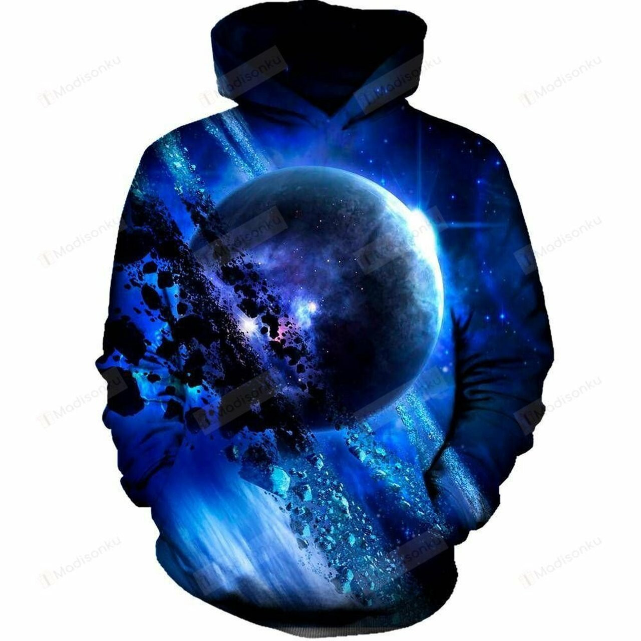 Blue Saturn 3d All Over Printed Hoodie