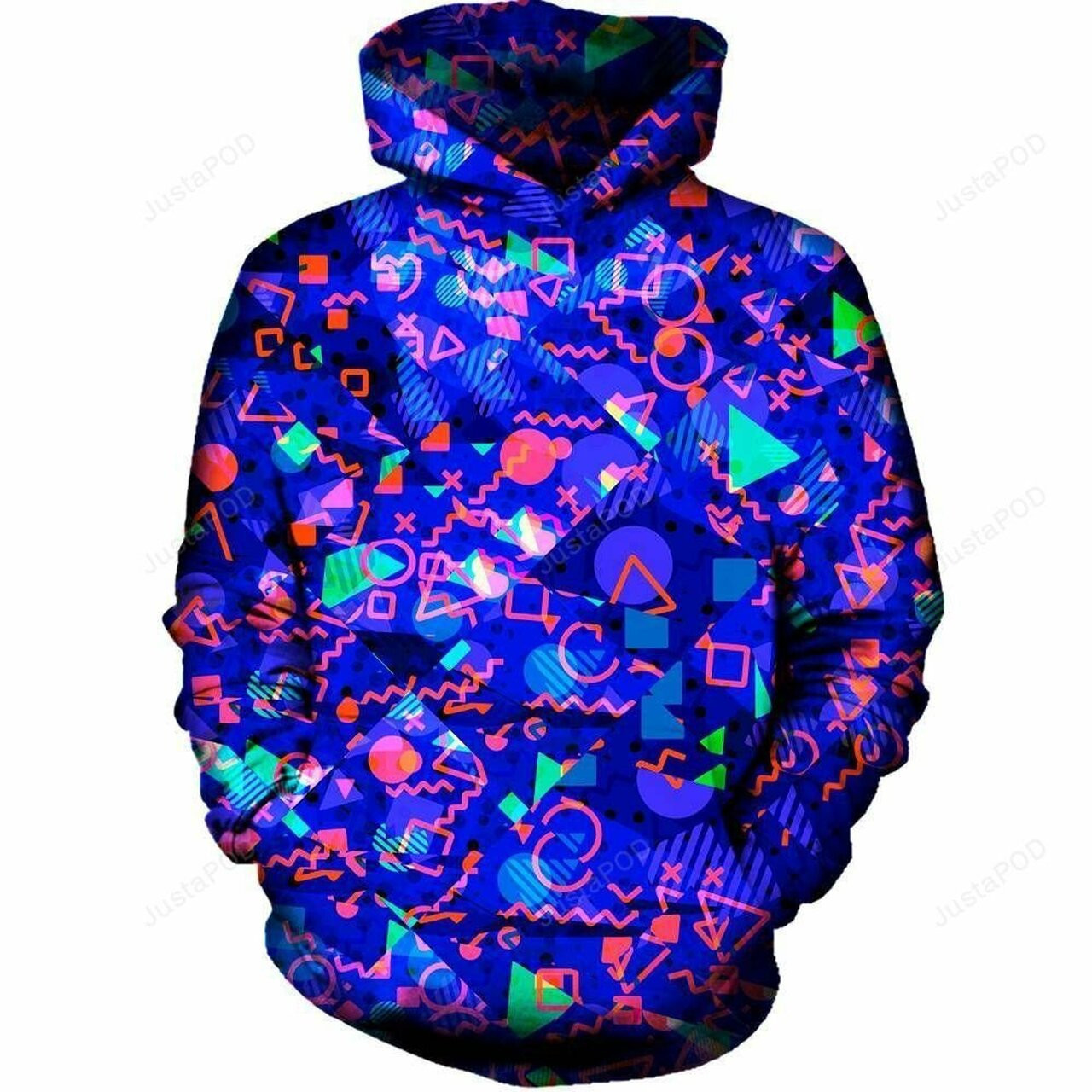 Blue Shapes 3d All Over Printed Hoodie