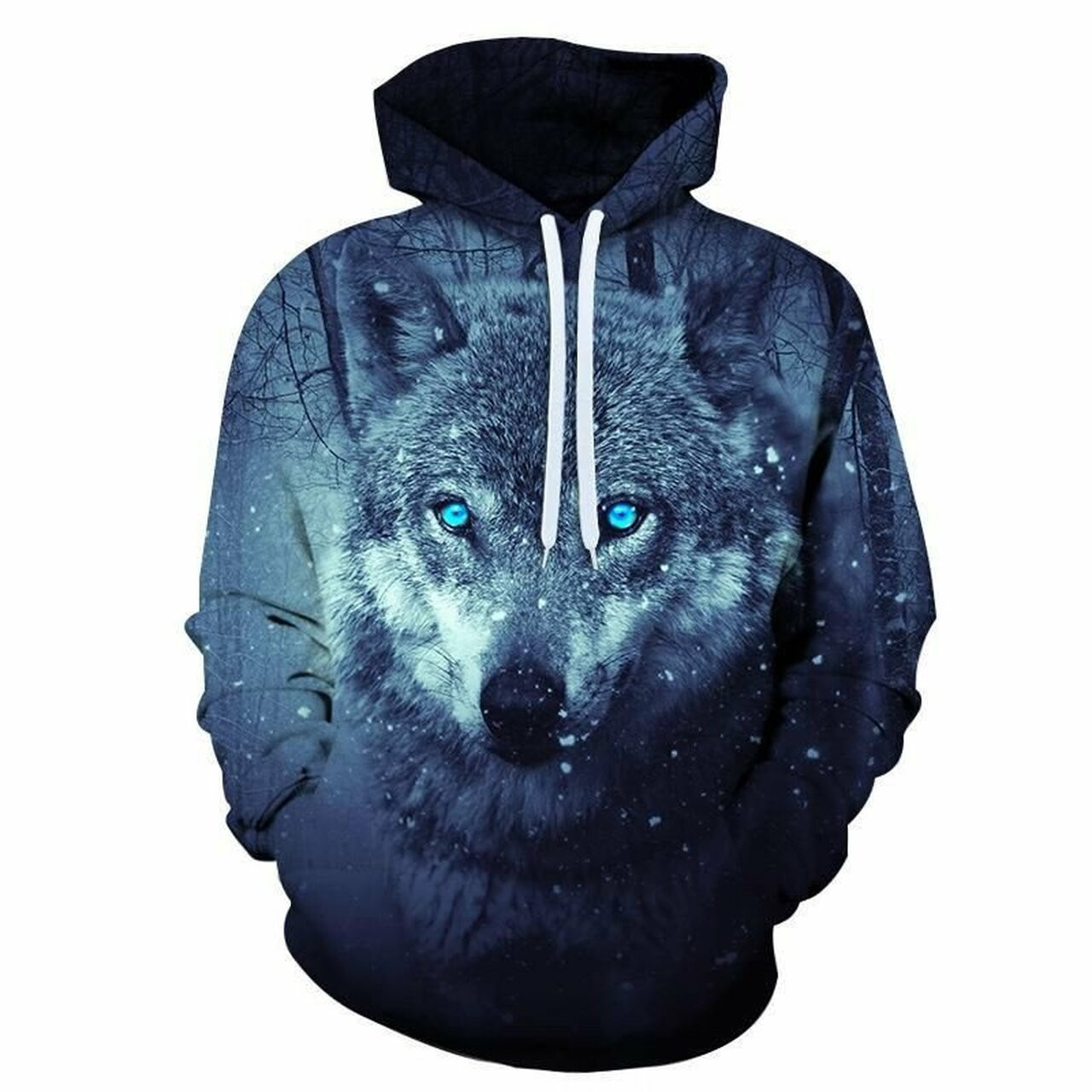 Blue Wolf 3d All Over Print Hoodie, Zip-up Hoodie