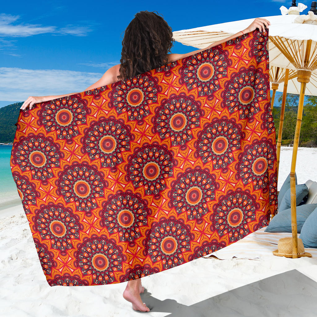 Bohemian Pattern Print Sarong Cover Up Bohemian Pareo Wrap Skirt Dress