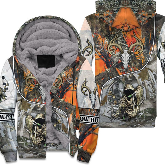 Bone Reaper Bow Hunter 3D Fleece Hoodie