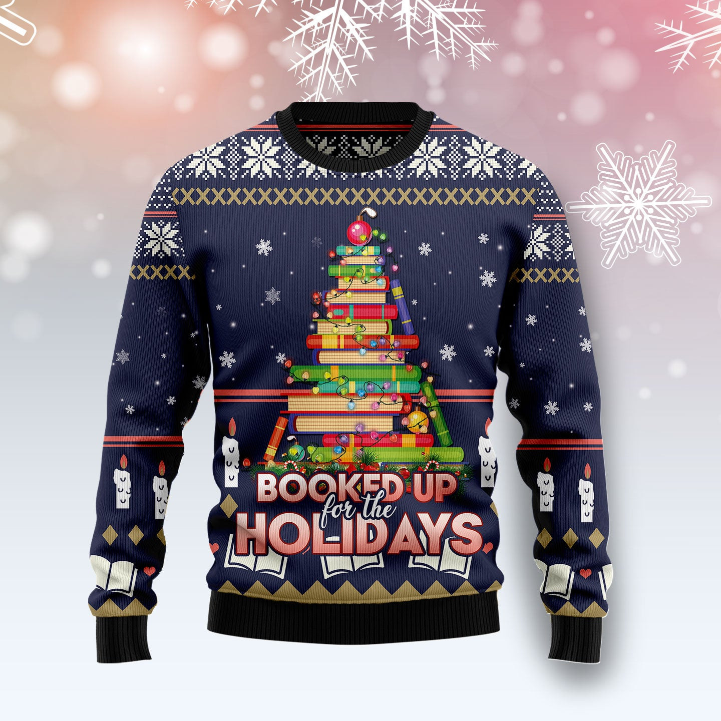 Book Christmas Tree Ugly Christmas Sweater