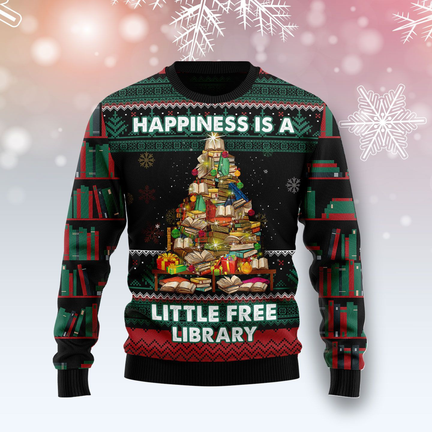 Book Free Library Ugly Christmas Sweater Ugly Sweater For Men Women