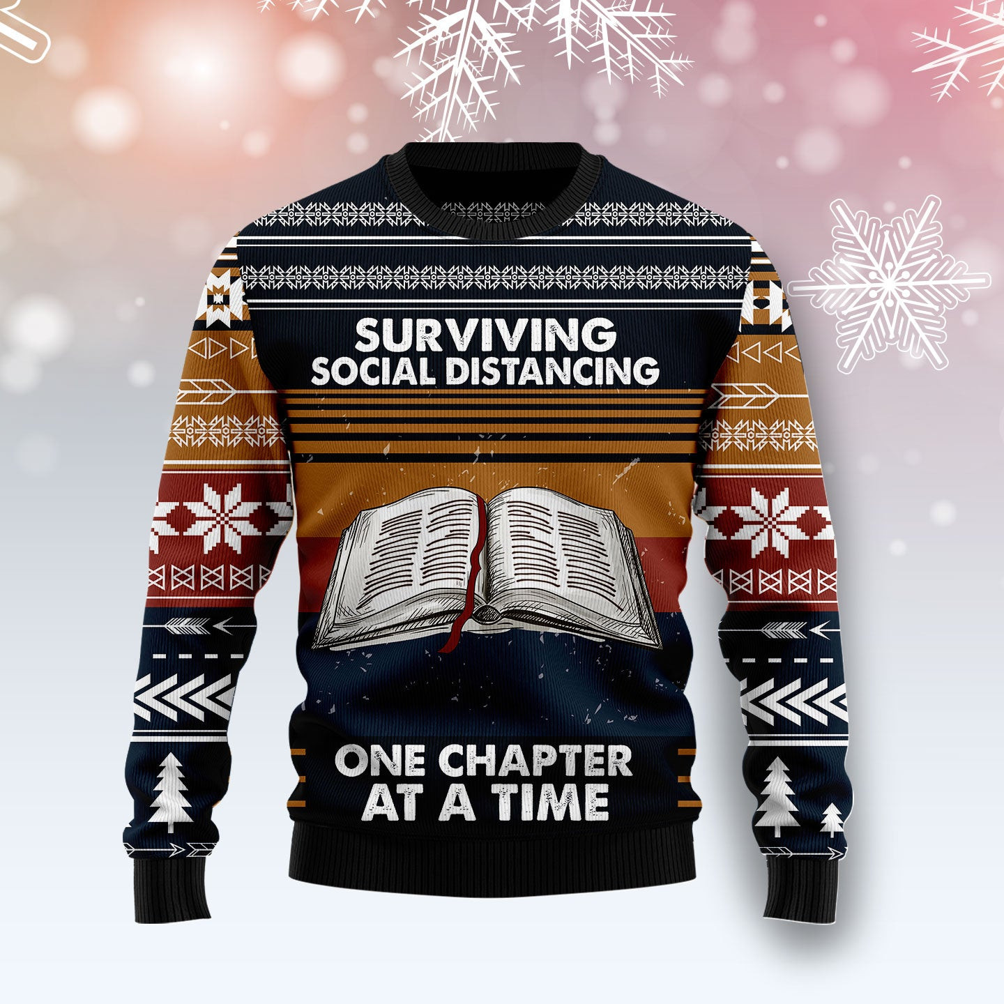 Book Retro Vintage Ugly Christmas Sweater