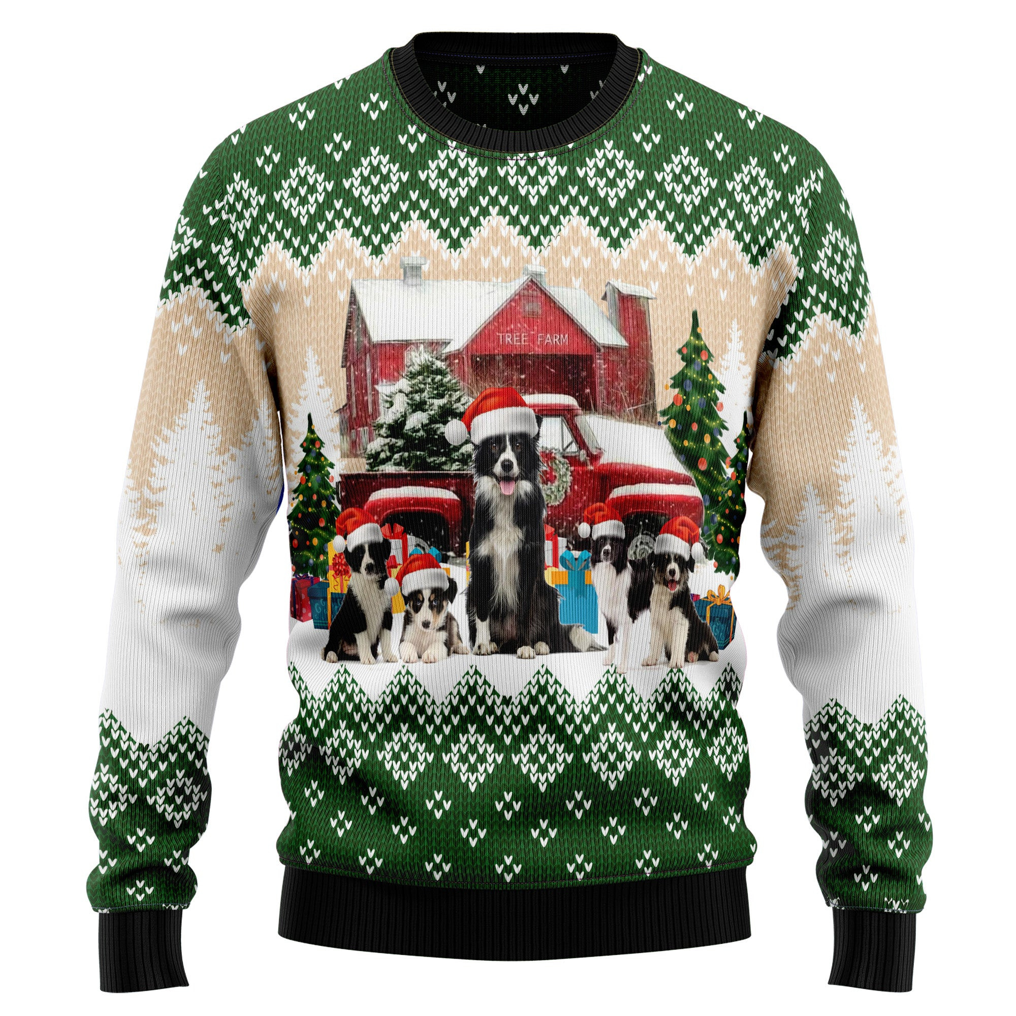 Border Collie Let It Snow Ugly Christmas Sweater
