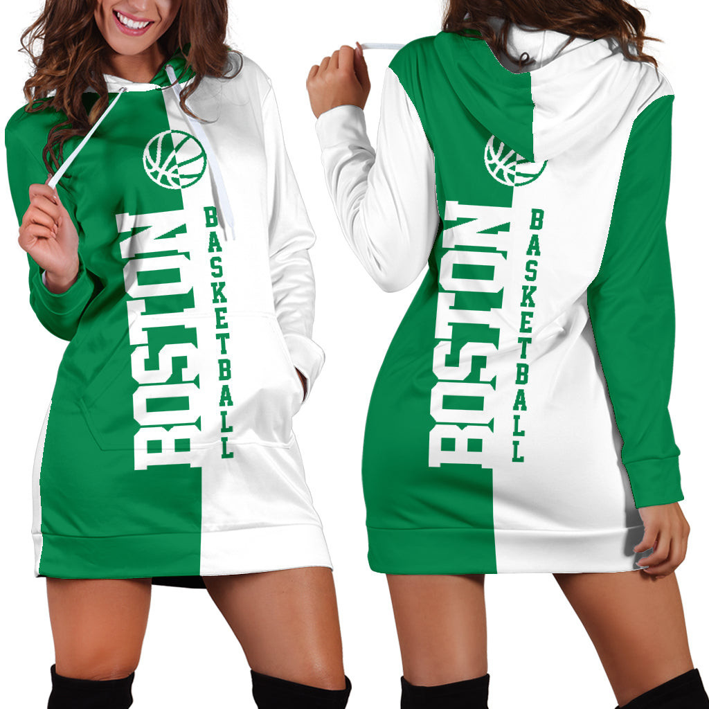 Boston Basketball Hoodie Dress 3d All Over Print For Women Hoodie