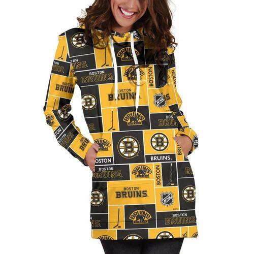 Boston Bruins Hoodie Dress Sweater Dress Sweatshirt Dress 3d All Over Print For Women Hoodie