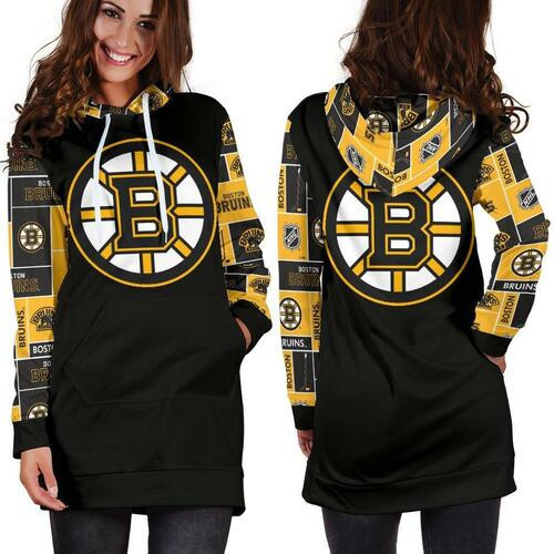 Boston Bruins Hoodie Dress Sweater Dress Sweatshirt Dress 3d All Over Print For Women Hoodie