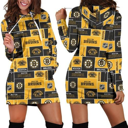 Boston Bruins Hoodie Dress Sweater Dress Sweatshirt Dress 3d All Over Print For Women Hoodie