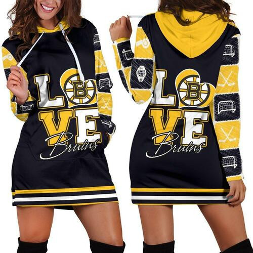 Boston Bruins Hoodie Dress Sweater Dress Sweatshirt Dress 3d All Over Print For Women Hoodie