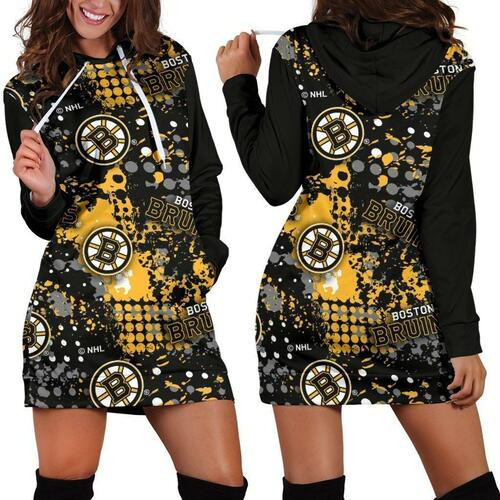 Boston Bruins Hoodie Dress Sweater Dress Sweatshirt Dress 3d All Over Print For Women Hoodie