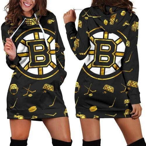 Boston Bruins Hoodie Dress Sweater Dress Sweatshirt Dress 3d All Over Print For Women Hoodie