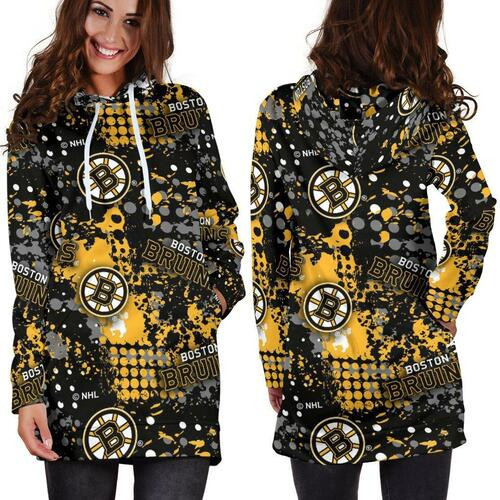 Boston Bruins Hoodie Dress Sweater Dress Sweatshirt Dress 3d All Over Print For Women Hoodie