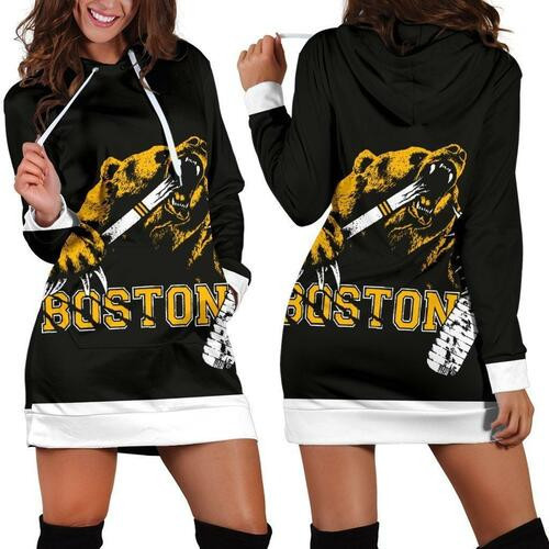 Boston Bruins Hoodie Dress Sweater Dress Sweatshirt Dress 3d All Over Print For Women Hoodie