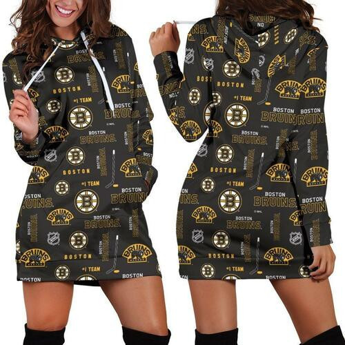 Boston Bruins Hoodie Dress Sweater Dress Sweatshirt Dress 3d All Over Print For Women Hoodie