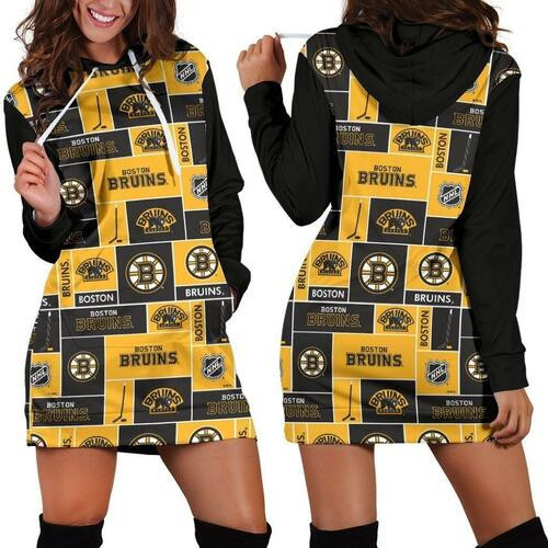 Boston Bruins Hoodie Dress Sweater Dress Sweatshirt Dress 3d All Over Print For Women Hoodie