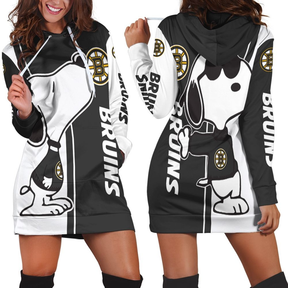 Boston Bruins Snoopy Lover 3d Hoodie Dress Sweater Dress Sweatshirt Dress