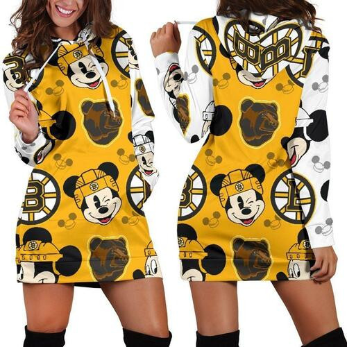 Boston Bruins Womens Hoodie Dress Sweater Dress Sweatshirt Dress 3d All Over Print For Women Hoodie