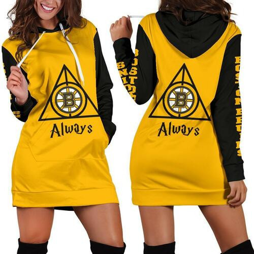 Boston Bruins Womens Hoodie Dress Sweater Dress Sweatshirt Dress 3d All Over Print For Women Hoodie