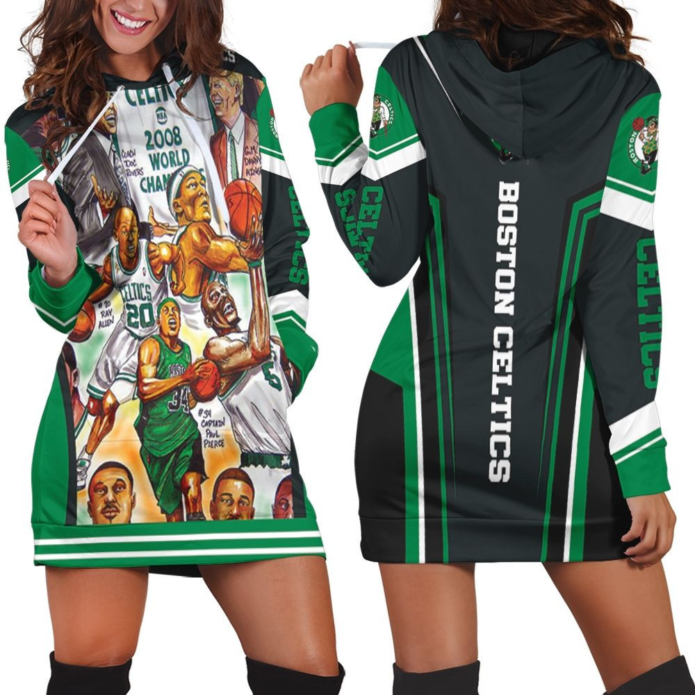 Boston Celtics 17th World Champions Hoodie Dress Sweater Dress Sweatshirt Dress