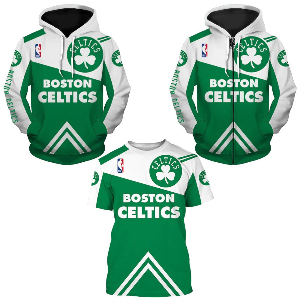 Boston Celtics Clothing T-Shirt Pullover Zipper Hoodies For Men Women Size S-5XL