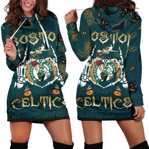 Boston Celtics Hoodie Dress Sweater Dress Sweatshirt Dress 3d All Over Print For Women For Halloween Hoodie