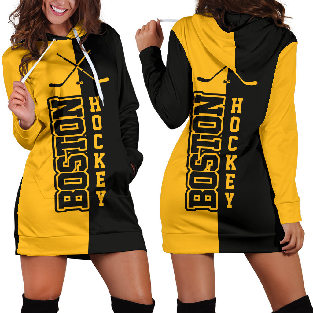 Boston Hockey Hoodie Dress 3d All Over Print For Women Hoodie