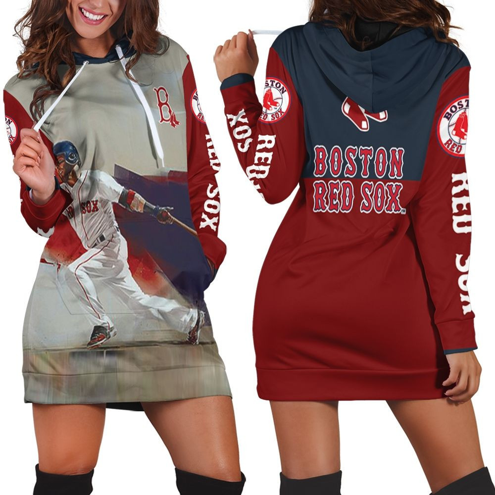 Boston Red Sox Dustin Pedroia 15 Legend Hoodie Dress Sweater Dress Sweatshirt Dress