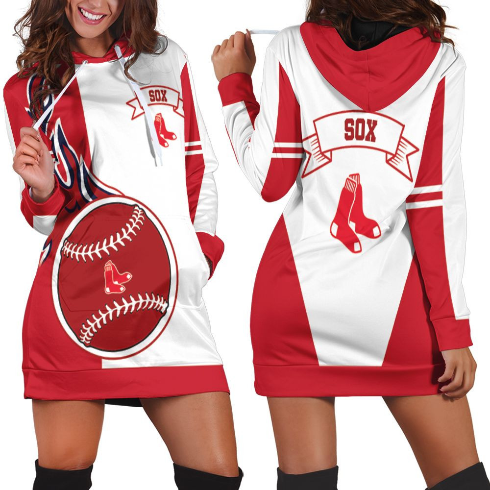 Boston Red Sox Hoodie Dress Sweater Dress Sweatshirt Dress