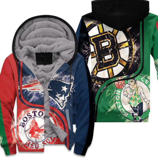 Boston Red Sox New England Patriots Boston Bruins Boston Celtic 3D Fleece Hoodie