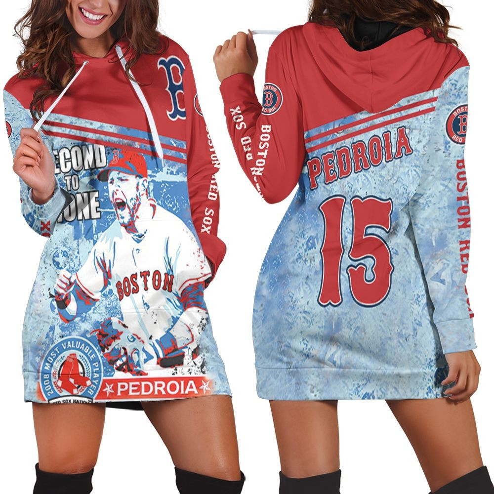 Boston Red Sox Second To None Pedroia Hoodie Dress Sweater Dress Sweatshirt Dress