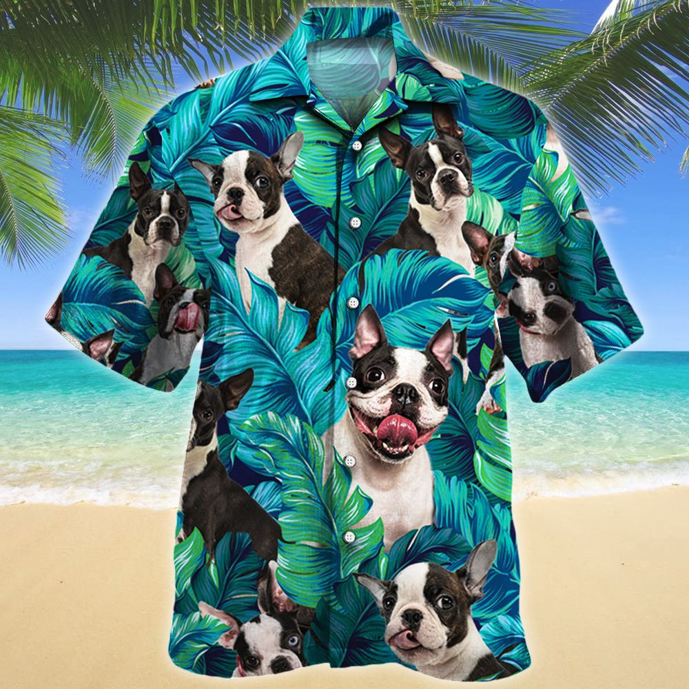 Boston Terrier Dog Lovers Gift Hawaii Shirt Hawaiian Shirt For Men