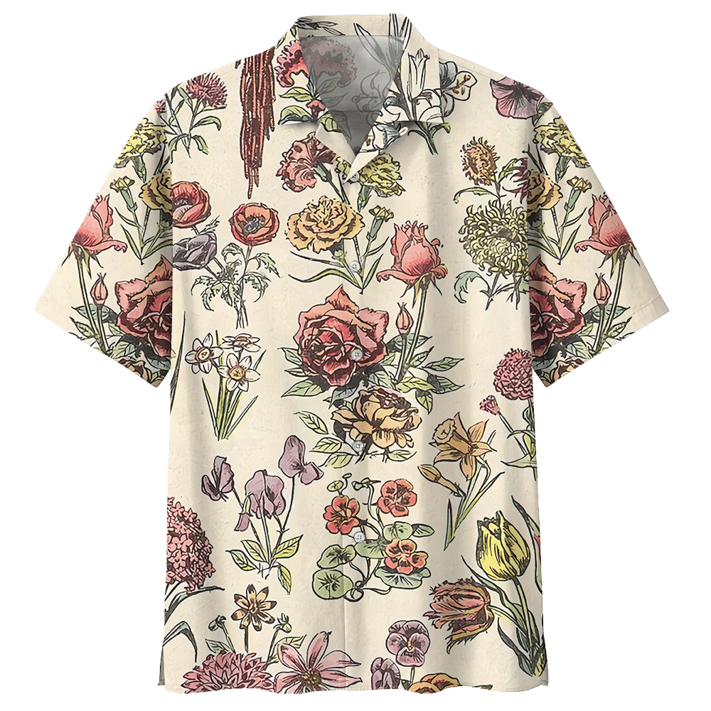 Botanical Hawaiian Shirt - Hawaiian Shirt For Men