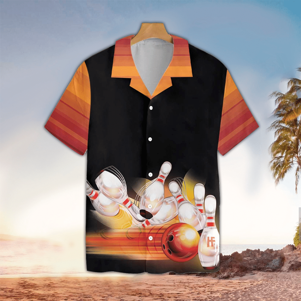 Bowling Apparel Bowling Button Up Shirt Summer Aloha Shirt