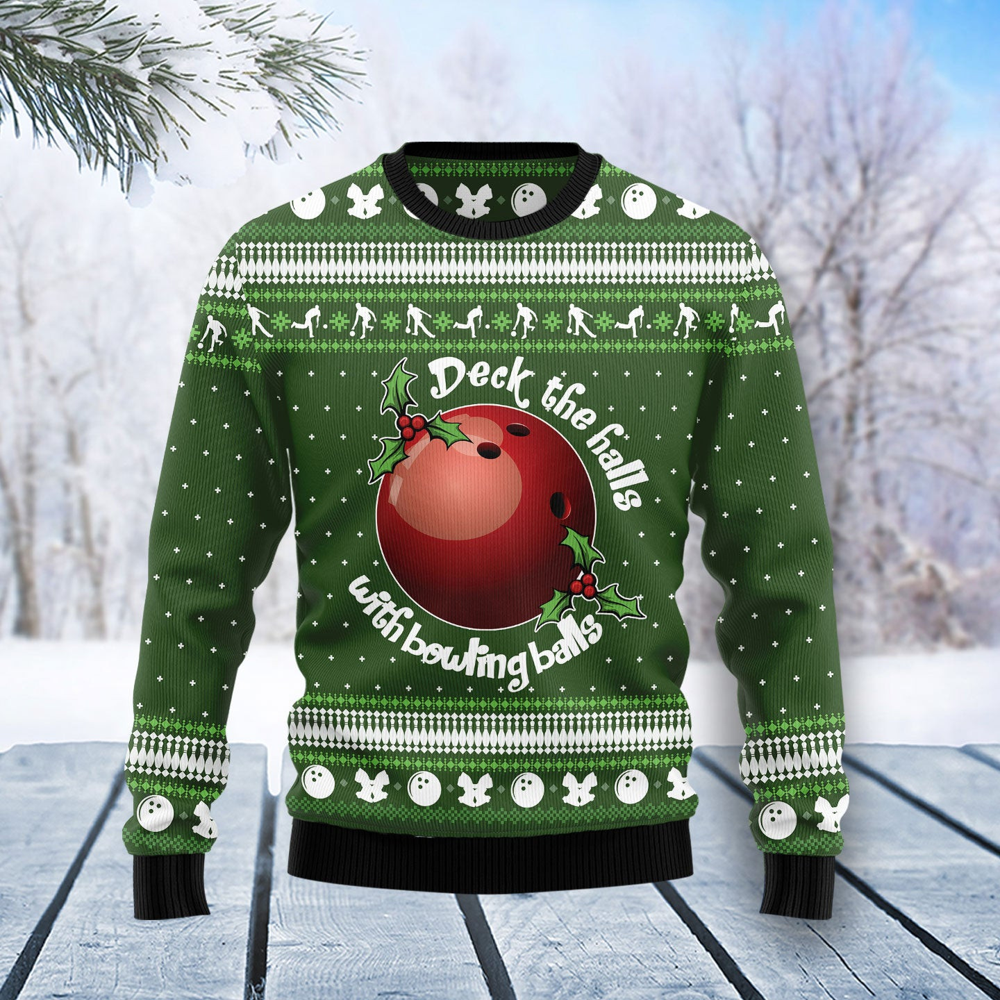 Bowling Ball Christmas Ugly Christmas Sweater