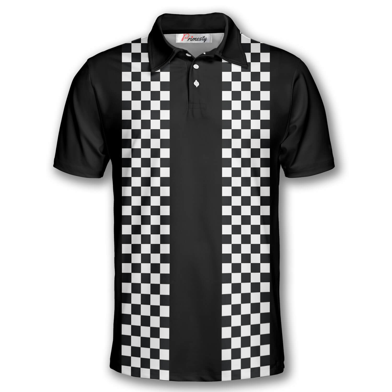 Bowling Checked Panels Bowling Shirts for Men Bowling Polo Shirt