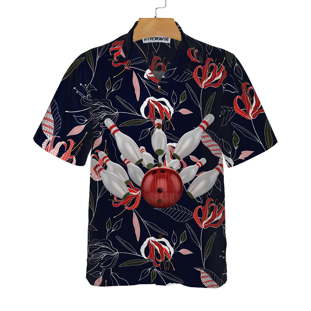 Bowling Colorful Flowers Hawaiian Shirt Floral Bowling Shirt Best Gift For Bowling Players
