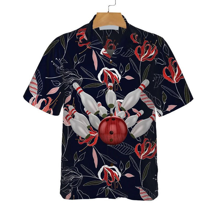 Bowling Colorful Flowers Hawaiian Shirt Summer Aloha Shirt