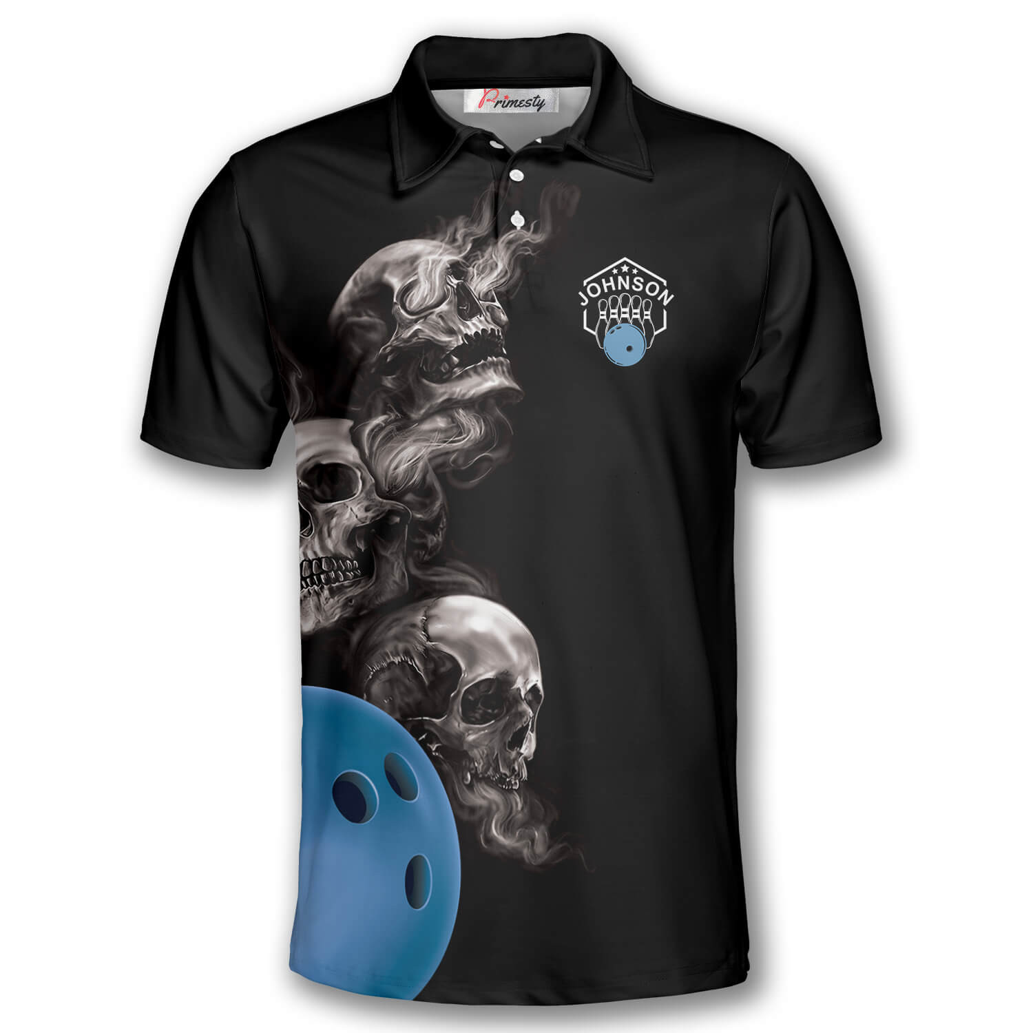 Bowling Hell Flame Hello Darkness My Old Friend Go Bowling With You Again Custom Polo Bowling Shirts for Men