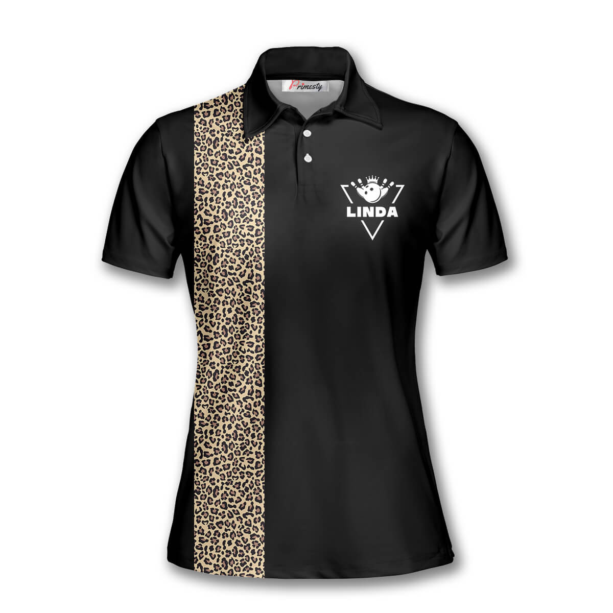 Bowling Leopard Print Custom Polo Bowling Shirts for Women