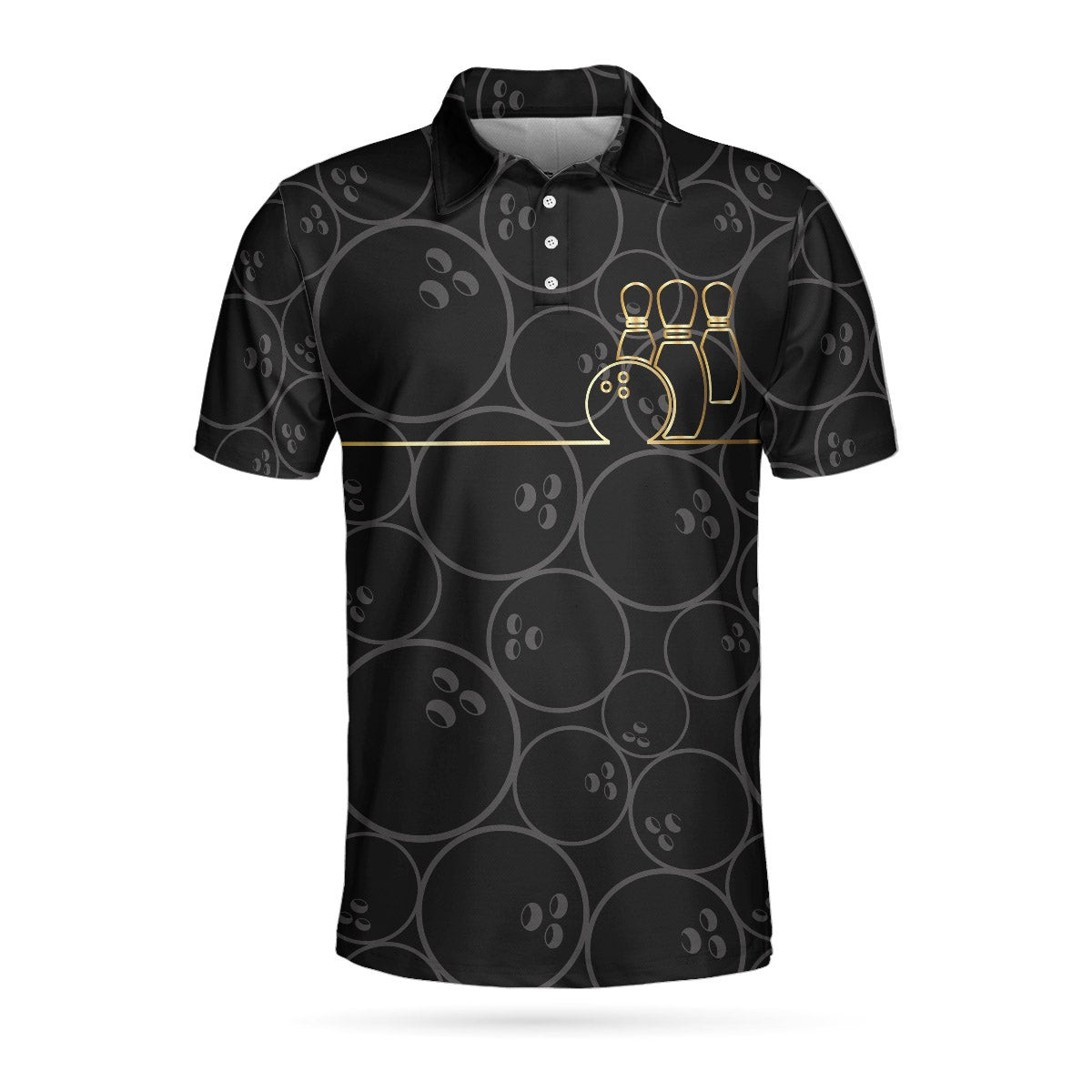 Bowling Pattern And Golden Polo Shirt Bowling Ball Background Polo Shirt Best Bowling Shirt For Men