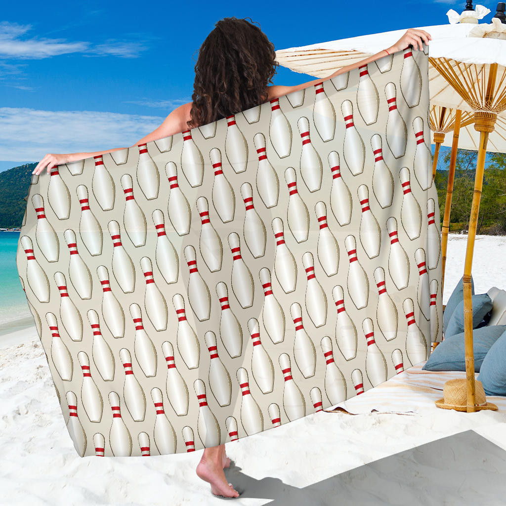 Bowling Pin Pattern Print Sarong Cover Up Bowling Pin Pareo Wrap Skirt Dress