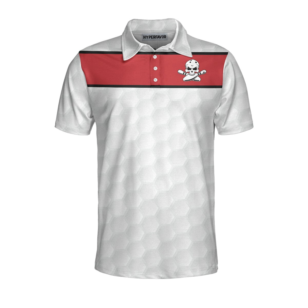 Bowling Skull Polo Shirt Red And White Skull Bowling Shirt Design Basic Shirt For Bowling Lovers